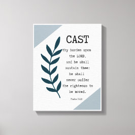 Psalm 55:22 Christelijk Wrapped Decor van de Muur  Canvas Afdruk