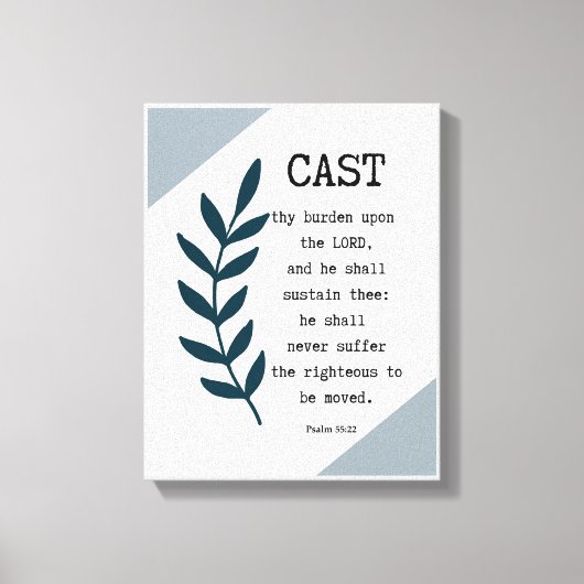 Psalm 55:22 Christelijk Wrapped Decor van de Muur  Canvas Afdruk (Voorkant)