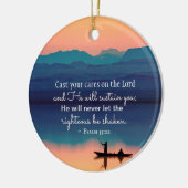 Psalm 55:22 Gegoten op de LORD Keramisch Ornament (Links)