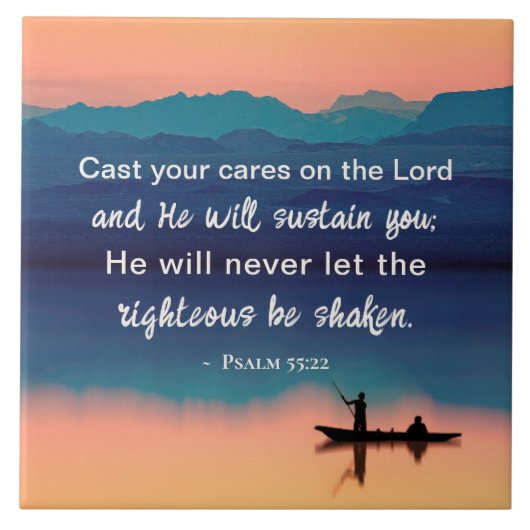 Psalm 55:22 Gegoten op de LORD Tegeltje (Voorkant)