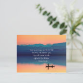 Psalm 55:22 Gegoten uw zorgen op de LORD Briefkaart (Staand voorkant)