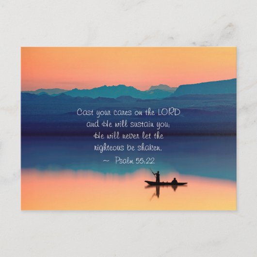 Psalm 55:22 Gegoten uw zorgen op de LORD Briefkaart (Voorkant)