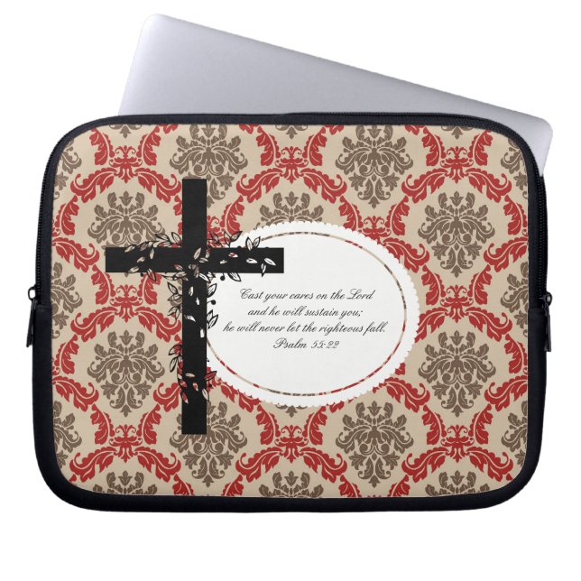 Psalm 55:22 Laptop of Netbook Drager Sleeve (Voorkant)