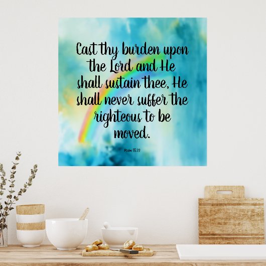 Psalm 55:22 poster (Keuken)