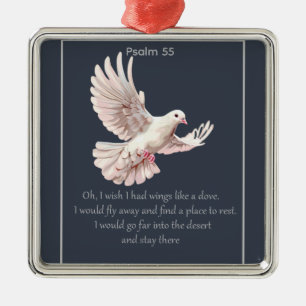 Psalm 55 Introvert Christelijke Spreuk Wegvliegen Metalen Ornament