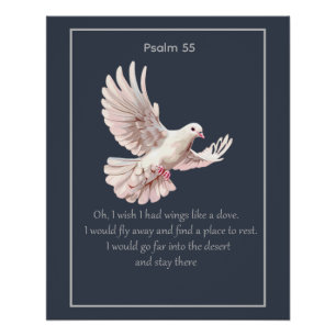 Psalm 55 Introvert Christelijke Spreuk Wegvliegen Perfect Poster