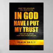 Psalm 56:3,11 Bijbelversie Poster (Voorkant)