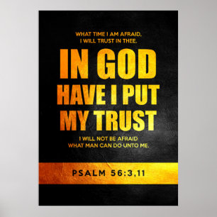Psalm 56:3,11 Bijbelversie Poster