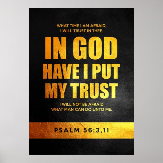 Psalm 56:3,11 Bijbelversie Poster (Voorkant)