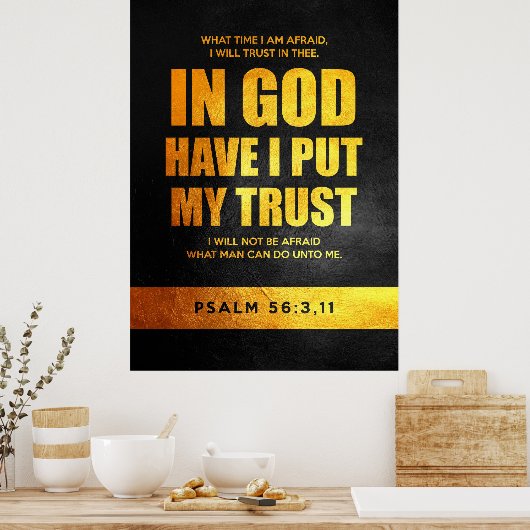 Psalm 56:3,11 Bijbelversie Poster (Keuken)
