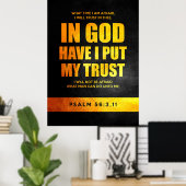 Psalm 56:3,11 Bijbelversie Poster (Thuiskantoor)