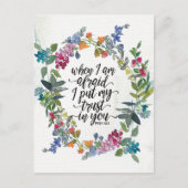 Psalm 56:3 Als ik bang ben dat ik mijn vertrouwen Briefkaart (Voorkant)