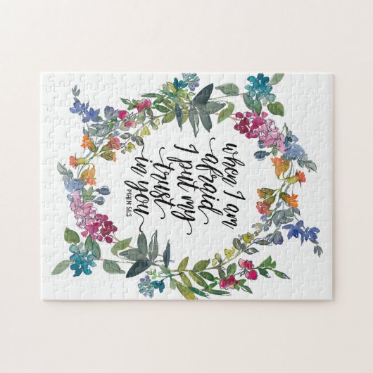 Psalm 56:3 Als ik bang ben dat ik mijn vertrouwen  Legpuzzel (Horizontaal)