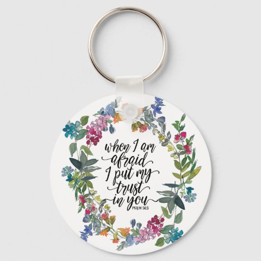 Psalm 56:3 Als ik bang ben dat ik mijn vertrouwen  Sleutelhanger (Achterkant)