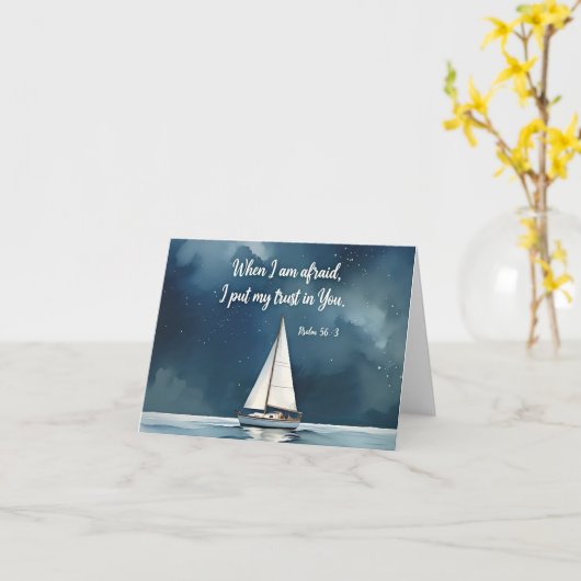 Psalm 56:3 Als ik vrees, vertrouw op U, geloof Kaart (Gele Bloem)