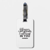 Psalm 56:3 Bijbelvers Kunst: "Ik zal op U vertrouw Bagagelabel (Achterkant verticaal)