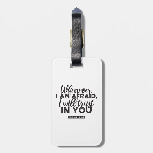 Psalm 56:3 Bijbelvers Kunst: "Ik zal op U vertrouw Bagagelabel (Achterkant verticaal)