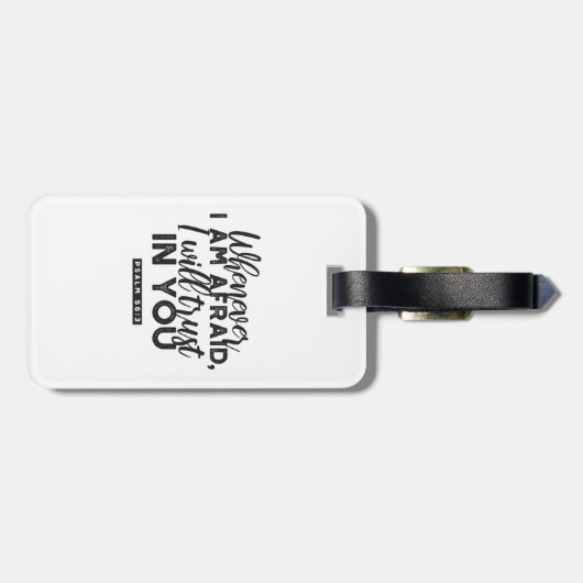 Psalm 56:3 Bijbelvers Kunst: "Ik zal op U vertrouw Bagagelabel (Achterkant horizontaal)