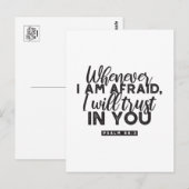 Psalm 56:3 Bijbelvers Kunst: "Ik zal op U vertrouw Briefkaart (Voorkant / Achterkant)