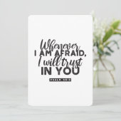 Psalm 56:3 Bijbelvers Kunst: "Ik zal op U vertrouw Feestdagenkaart (Staand voorkant)