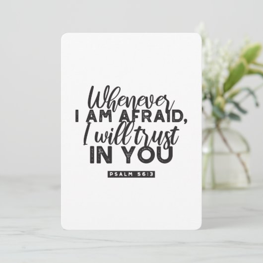 Psalm 56:3 Bijbelvers Kunst: "Ik zal op U vertrouw Feestdagenkaart (Staand voorkant)