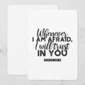 Psalm 56:3 Bijbelvers Kunst: "Ik zal op U vertrouw Feestdagenkaart (Voorkant / Achterkant)