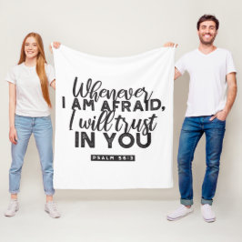 Psalm 56:3 Bijbelvers Kunst: "Ik zal op U vertrouw Fleece Deken