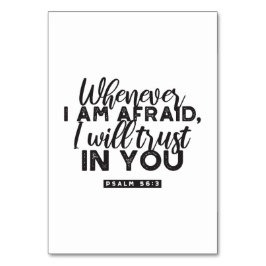 Psalm 56:3 Bijbelvers Kunst: "Ik zal op U vertrouw Kaart