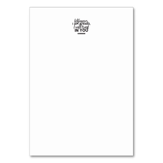 Psalm 56:3 Bijbelvers Kunst: "Ik zal op U vertrouw Kaart (Achterkant)