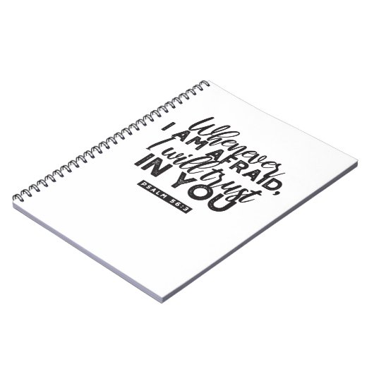 Psalm 56:3 Bijbelvers Kunst: "Ik zal op U vertrouw Notitieboek (Linkerzijde)