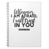 Psalm 56:3 Bijbelvers Kunst: "Ik zal op U vertrouw Notitieboek (Voorkant)