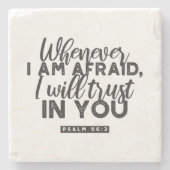 Psalm 56:3 Bijbelvers Kunst: "Ik zal op U vertrouw Stenen Onderzetter (Voorkant)