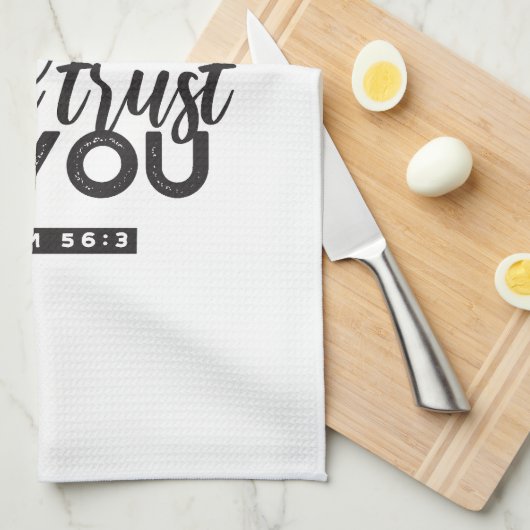 Psalm 56:3 Bijbelvers Kunst: "Ik zal op U vertrouw Theedoek (Quarter Fold)