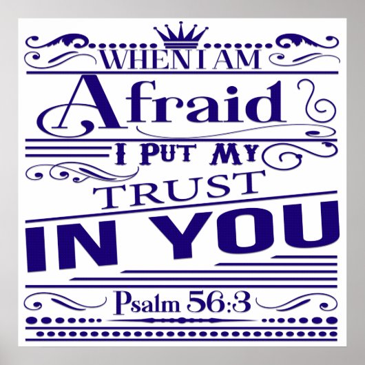 Psalm 56:3 Bijbelverse Poster (Voorkant)