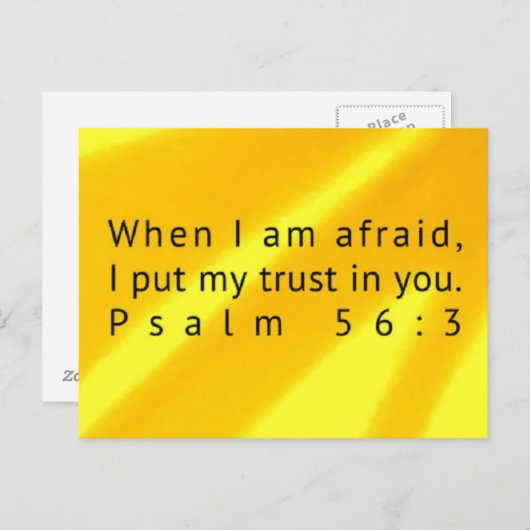 Psalm 56:3 Scripture Post Card Briefkaart (Voorkant / Achterkant)