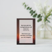 Psalm 59:10 Mijn God met zijn liefdevolle vriendel Informatiekaartje (Staand voorkant)