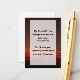 Psalm 59:10 Mijn God met zijn liefdevolle vriendel Informatiekaartje
