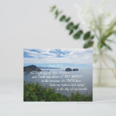 Psalm 59:16, maar ik zal uw macht zingen; briefkaart (Staand voorkant)