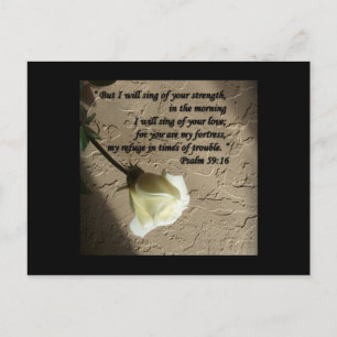 Psalm 59:16 White Rose Briefkaart