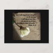 Psalm 59:16 White Rose Briefkaart (Voorkant)