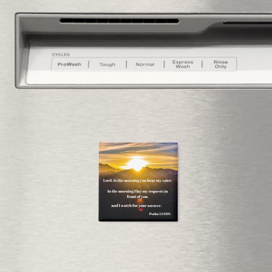 Psalm 5:3 Bijbel voor de ochtendvrede Magneet (Insitu (Vaatwasser))