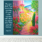 Psalm 5:3 canvas afdruk (Insitu (Houten vloer))
