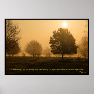 Psalm 5:3 Christelijk Bijbelvers Poster