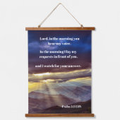 Psalm 5:3 Sunrise Bible Verse Hangend Wandkleed (Voorkant)
