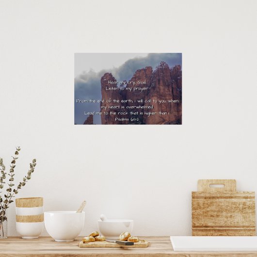 Psalm 61:1-2 poster (Keuken)
