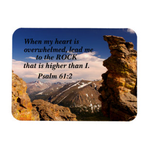 Psalm 61:2 Als mijn hart overweldigd is, leid me d Magneet