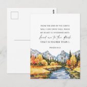 Psalm 61:2 Als mijn hart wordt overweldigd Briefkaart (Voorkant / Achterkant)