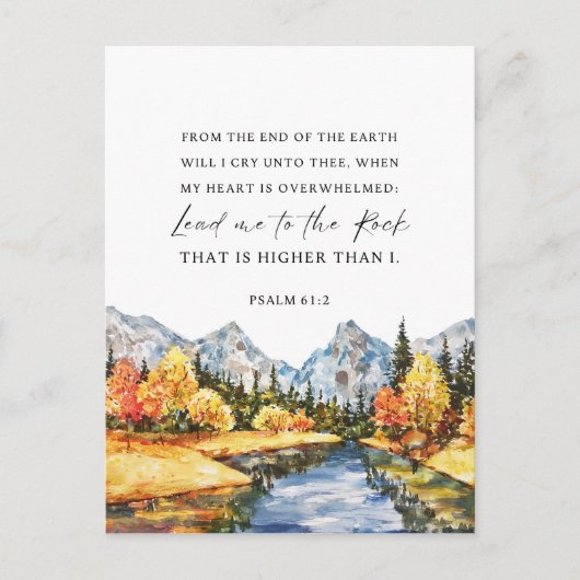 Psalm 61:2 Als mijn hart wordt overweldigd Briefkaart (Voorkant)