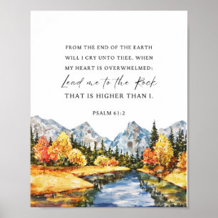 Psalm 61:2 Als mijn hart wordt overweldigd Poster