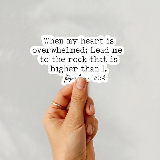Psalm 61:2 Als mijn hart wordt overweldigd Sticker
